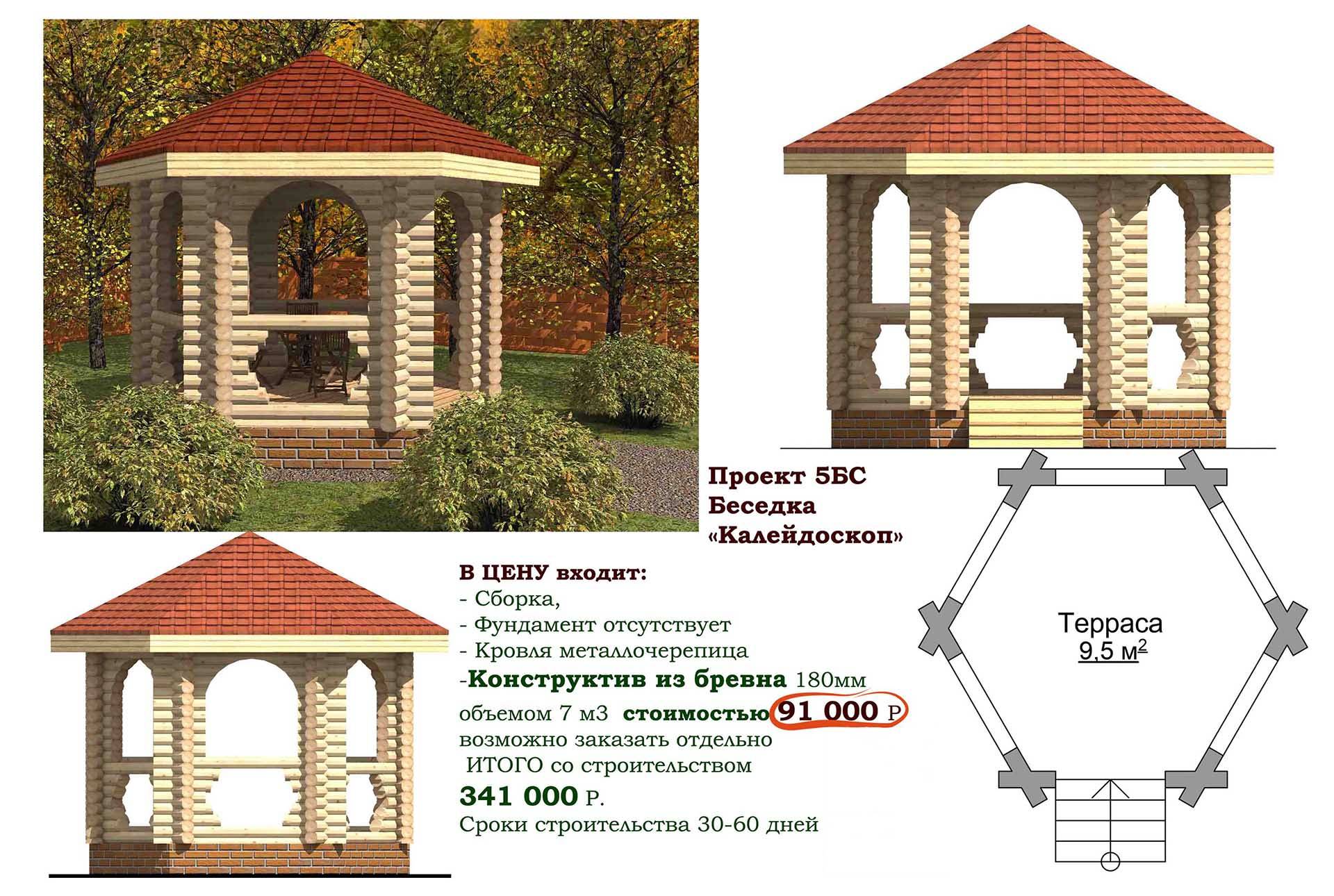 Беседка проект с размерами