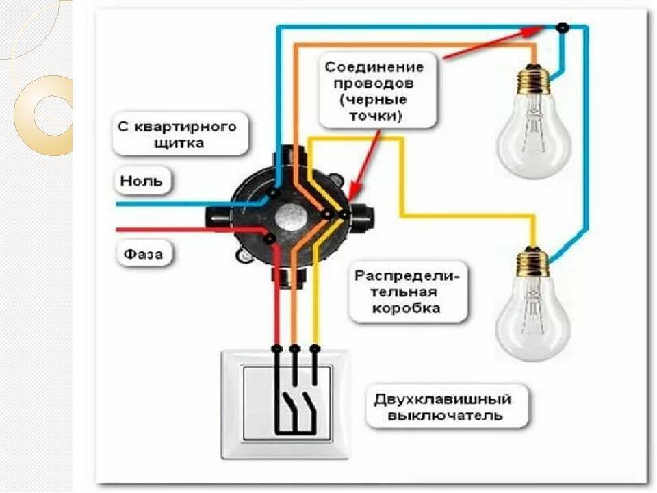 Как подключить выключатель с одной клавишей к лампочке схема