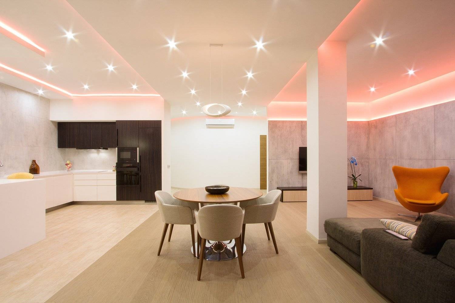 Освещение в квартире-студии с натяжным потолком: фото и советы профессионалов