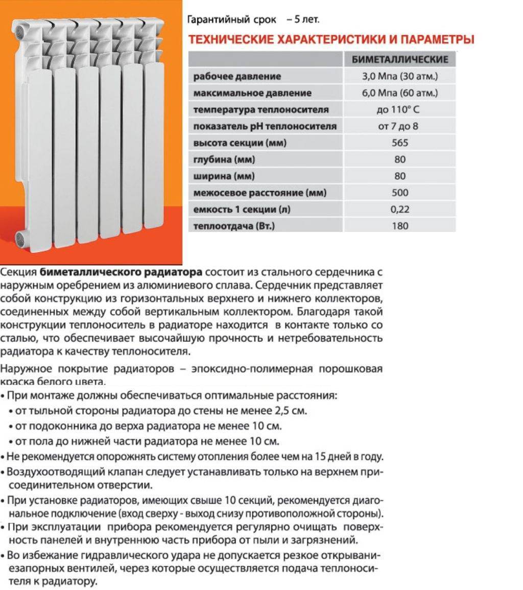 Современные биметаллические радиаторы: технические характеристики, разновидности и ключевые параметры