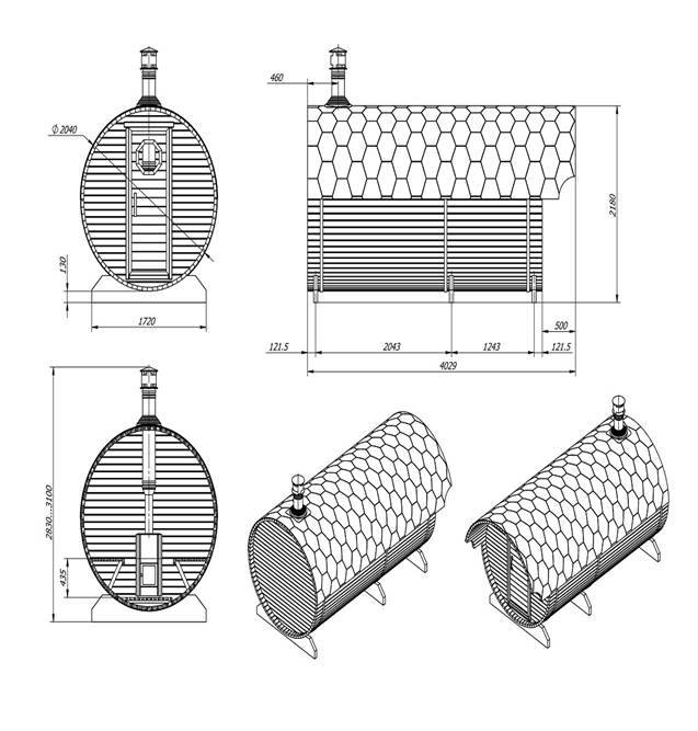 Баня бочка своими руками чертежи размеры и основа