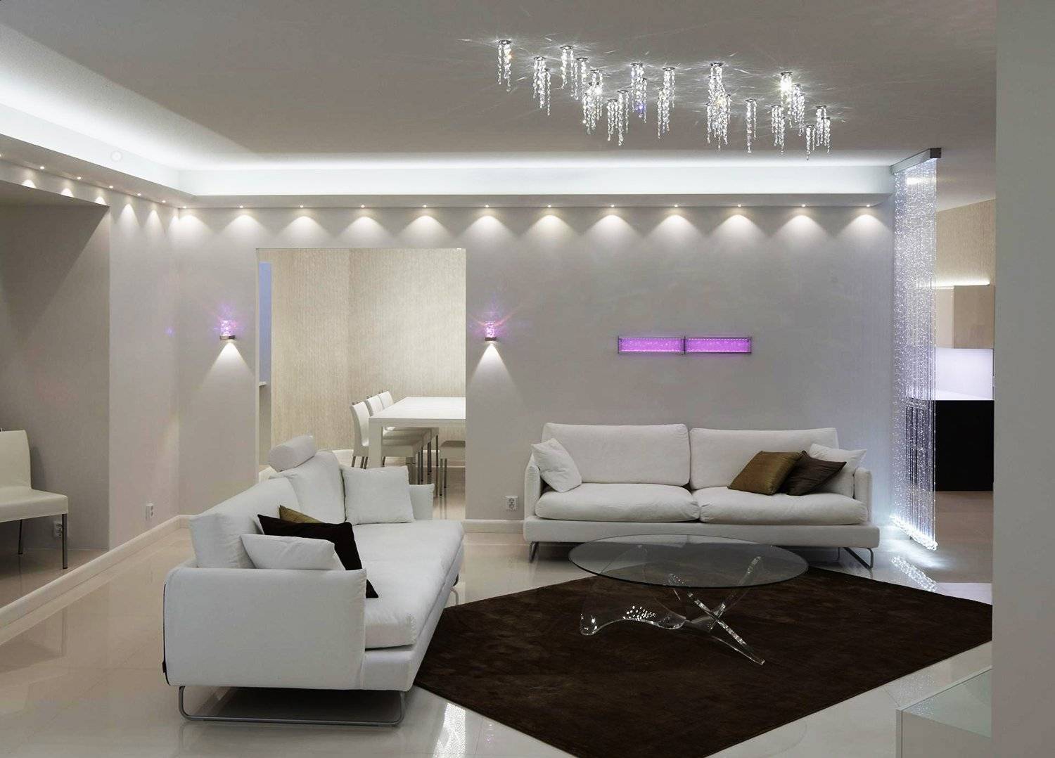 Светодиодная подсветка: варианты для разных комнаты, потолок, идеи в .