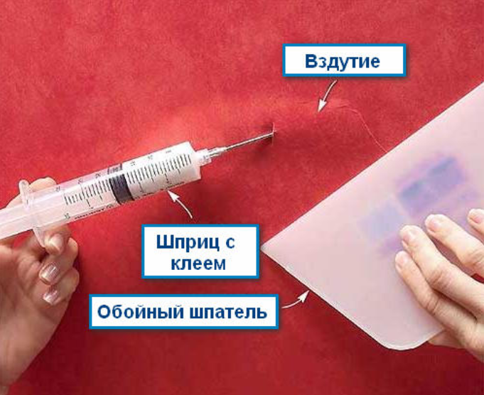 Как убрать пузыри, замеченные после высыхания обоев