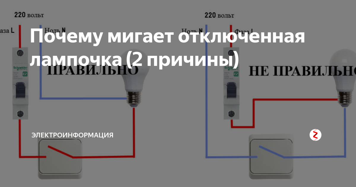 Моргает светодиодная лампа в выключенном состоянии