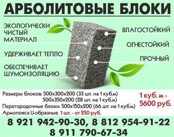 Стандартные размеры арболитовых блоков для строительства