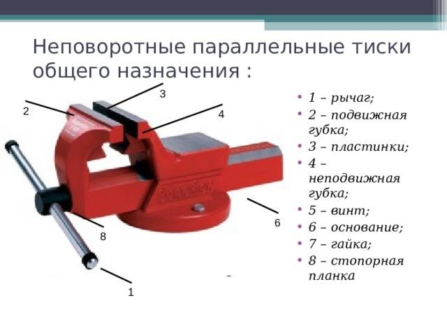 Настольные тиски: виды, конструкция и применение