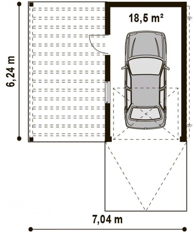 План гаража на 1 машину - автомобильный портал automotogid