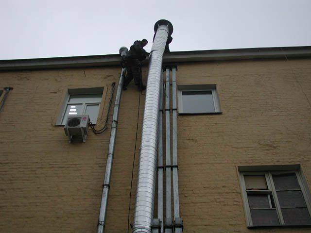 Высота вентиляционной трубы над крышей снип