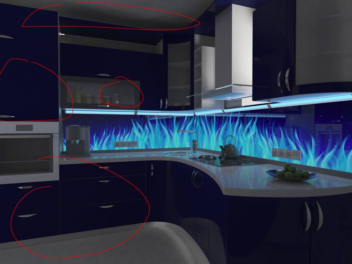 Плюсы и минусы подсветки кухонных шкафов светодиодной лентой