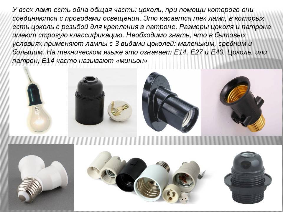 Виды патронов для лампочек: устройство, принцип действия и установка