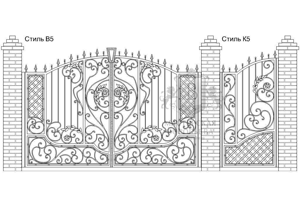 Кованые ворота чертежи