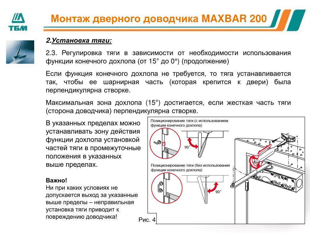 Схема работы доводчика двери