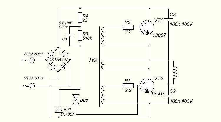 Схема мощного индукционного нагревателя
