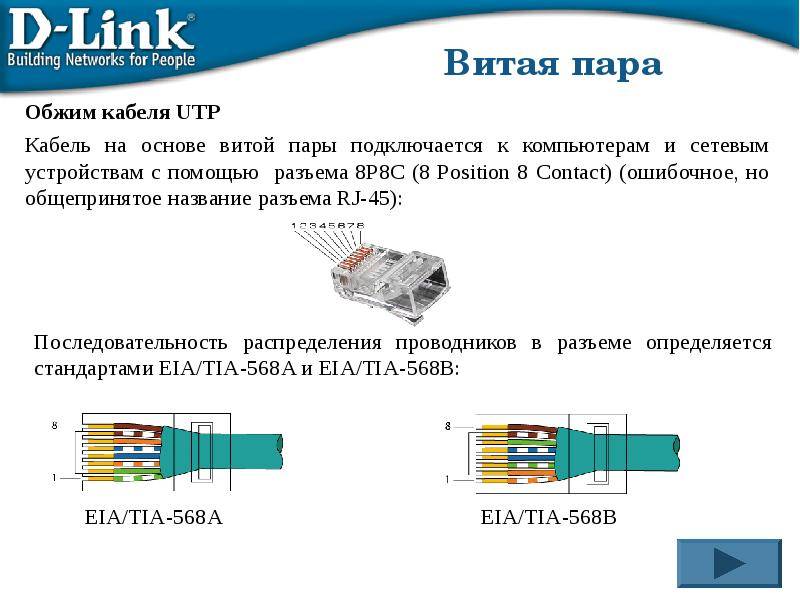 Rj 45 распиновка для интернета 4 провода