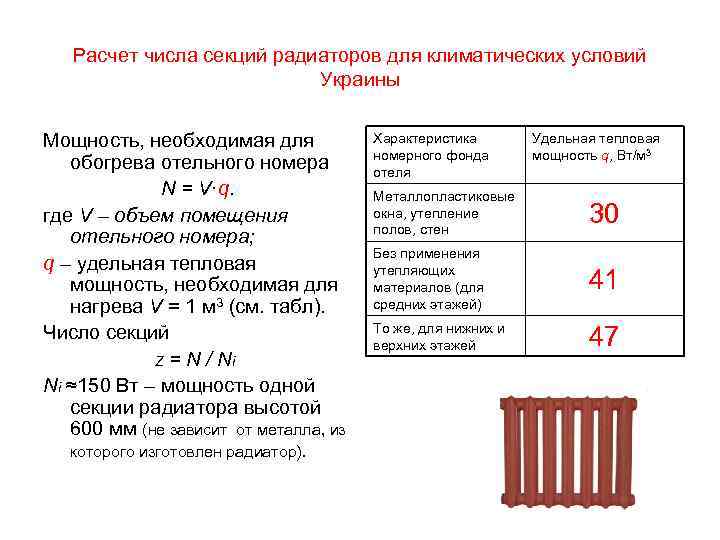 Расчет секций радиаторов по площади помещения: как вычислить - учебник сантехника