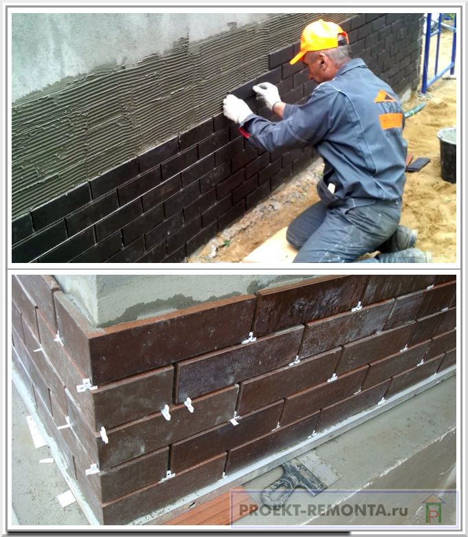 Облицовка клинкерной плиткой фасадов зданий из газобетона