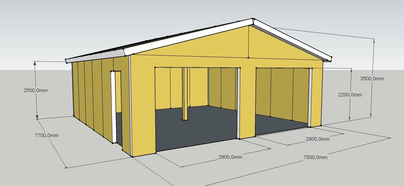 Строительство гаража из сэндвич панелей своими силами - полный процесс и чертеж гаража