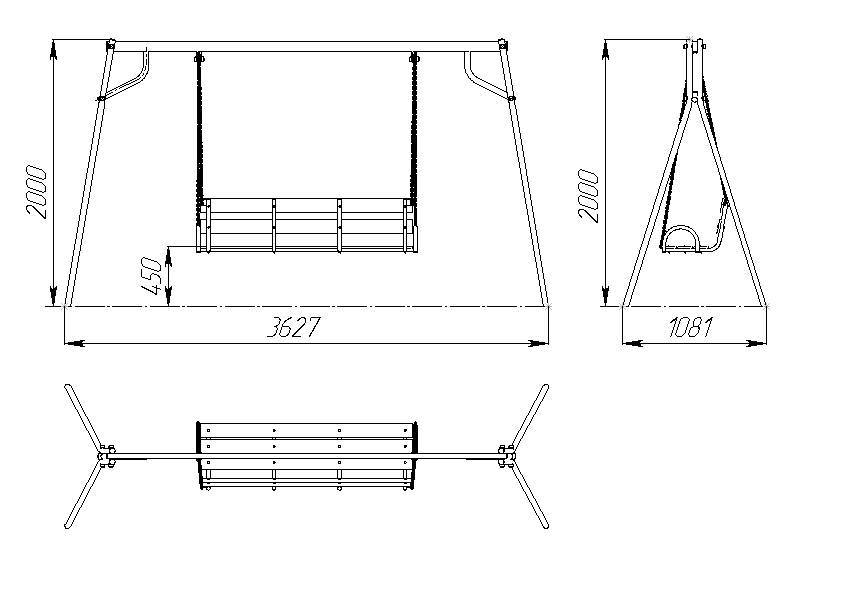 Изготовление самодельных качелей на дачном участке из профтрубы: описание процесс