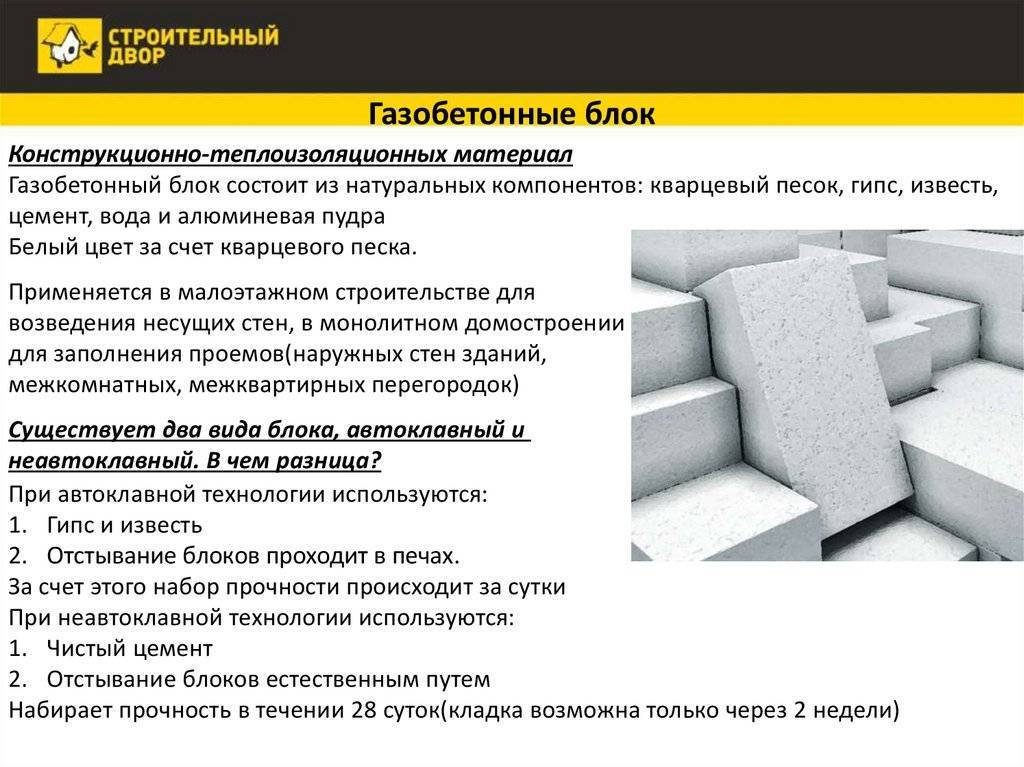 Газобетон: что это за материал, характеристики газобетонных блоков, размеры у и инси, состав пеногазобетонных и газовых для строительства