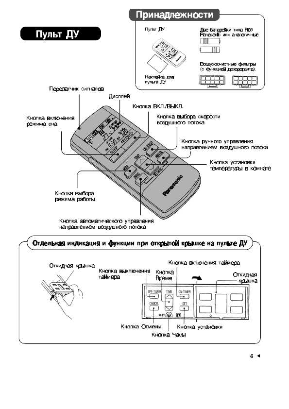 Кондиционер panasonic инструкция к пульту