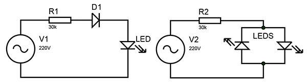 Как подключить светодиод к 220 в ⋆ diodov.net