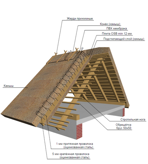 Крыша из камыша: технология изготовления своими руками
