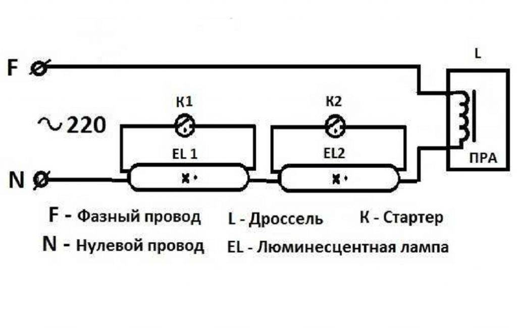 Дроссель для ламп дневного света - схема подключения, как проверить исправность и запуск с дросселем и без