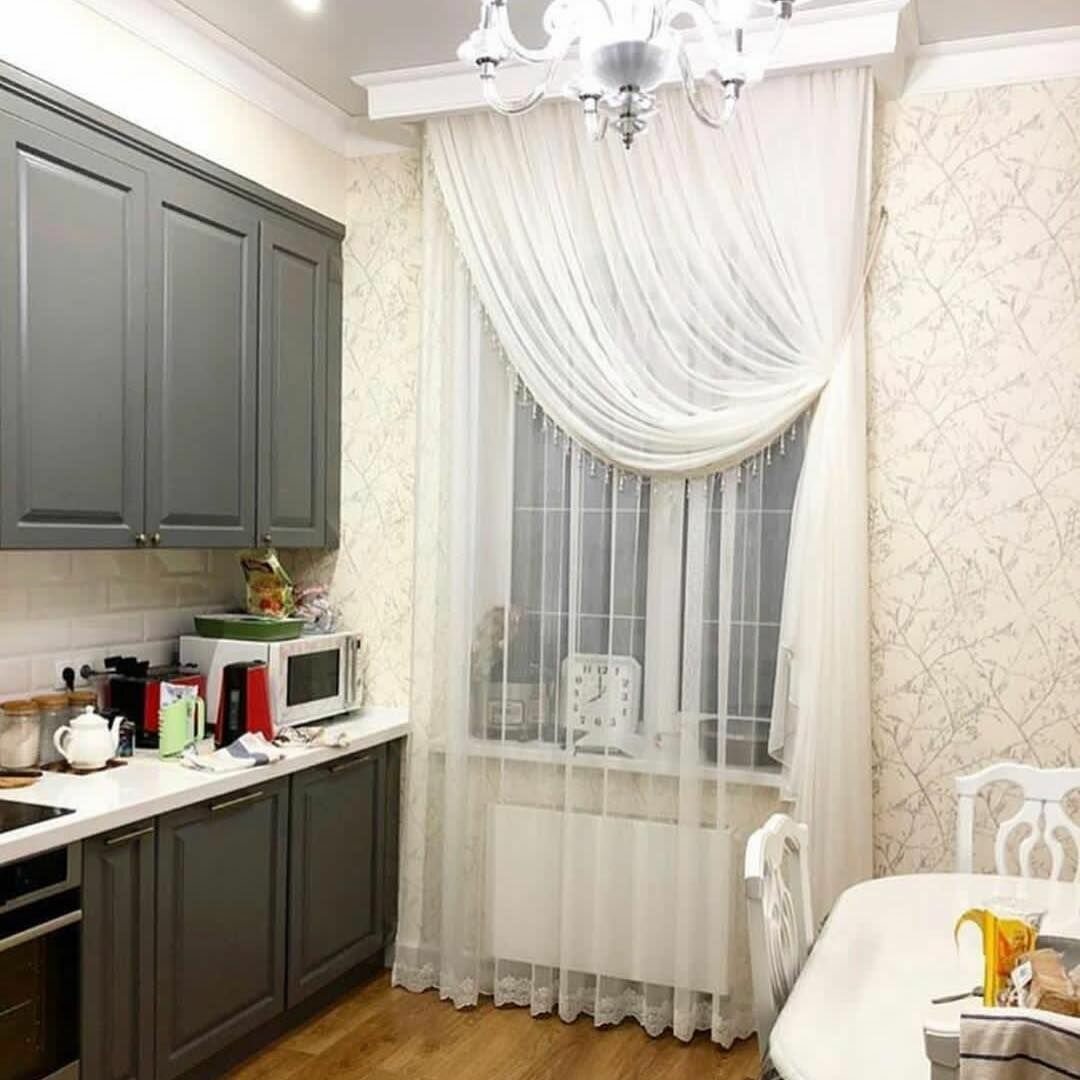 Тюль на кухне: разновидности и советы по выбору (100+ фото)