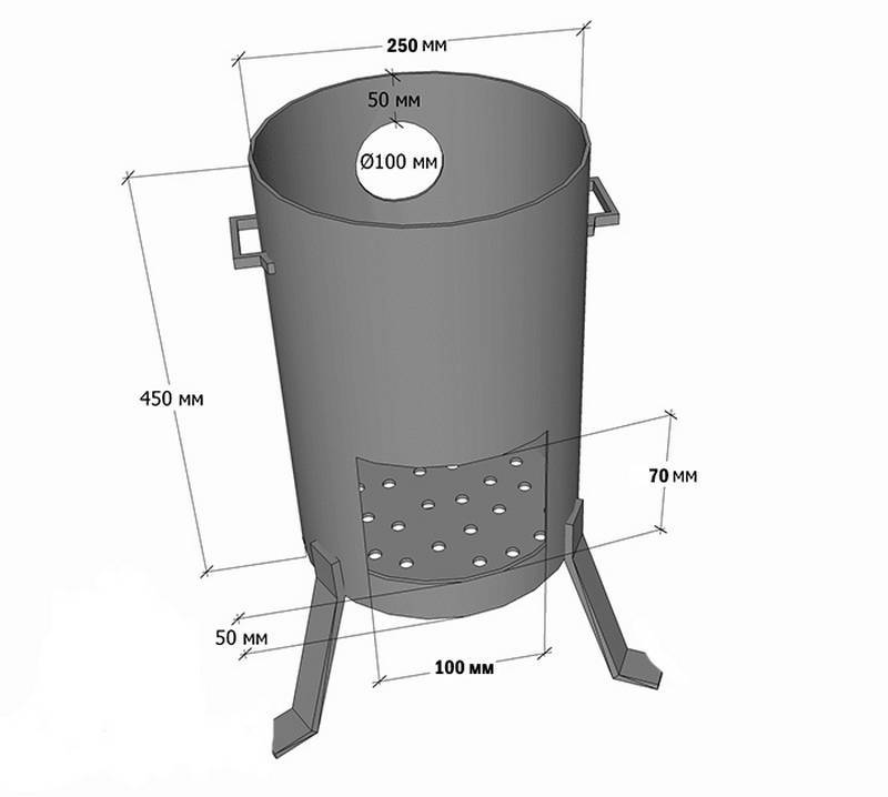 Печь для казана из газового баллона чертежи с размерами своими руками