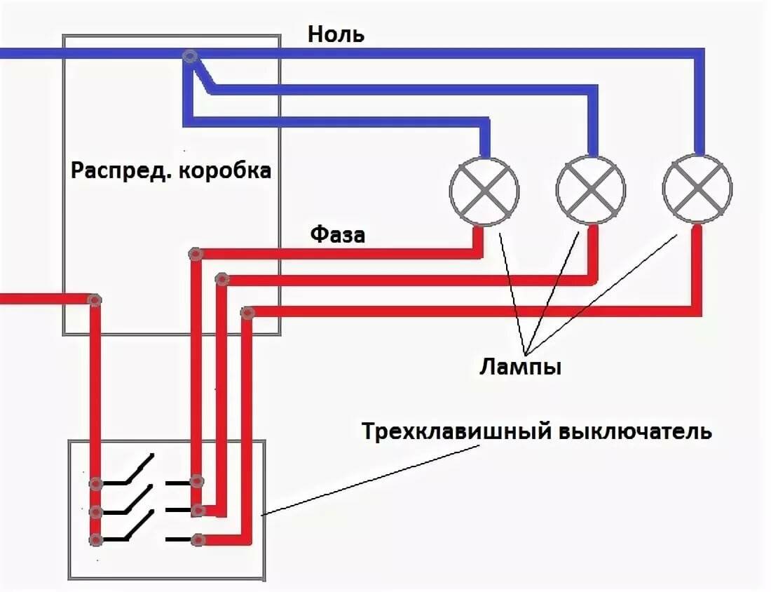 Как подключить трехклавишный выключатель - подробное руководство